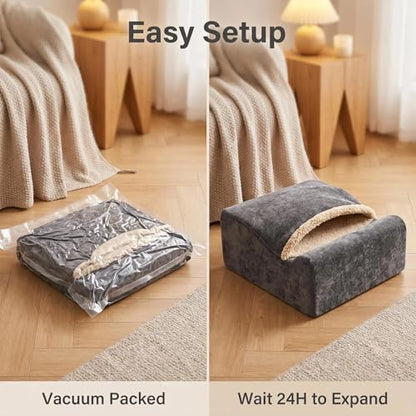 Foot Rest for Under Desk at Work, Office Footrest with Warm Feet Pocket,Ergonomic Under Desk Footrest with Washable Cover, Stool for Office Chair & Back &Pain Relief (Dark Gray+) - color: Dark Gray+