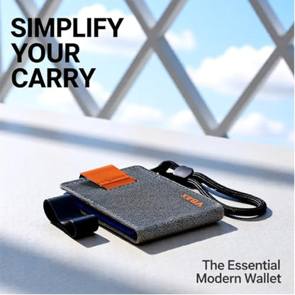 RFID Minimalist Slim Wallet for Men and Women, Holds Up to 12 Cards, Cash, Key Thin and Lightweight Credit Card Holder (Grey Microfiber – Ember Edition) - color: Grey Microfiber – Ember Edition