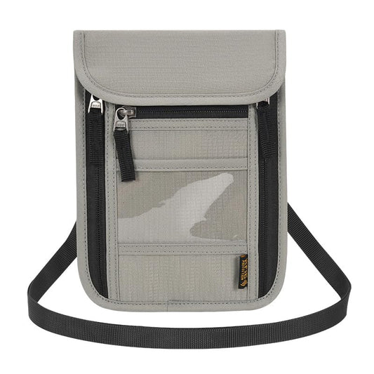 Passport Holder for Travel, Neck Pouch Travel Wallet With RFID Blocking, Waterproof Lightweight Passport Wallet for Women and Men (Gray) - color: Gray