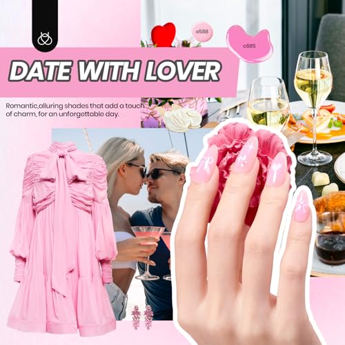 Beetles Gel Nail Polish Kit with UV Light, 46 PCS 25 Colors Gel Nail Polish Set Base Glossy Matte Glitter Top Coat Nails Polish Red Green Brown Blue Pink Nude Home Salon Manicure Kit Gifts for Women - color: 1-Chic Outfits Gel Nail Kit