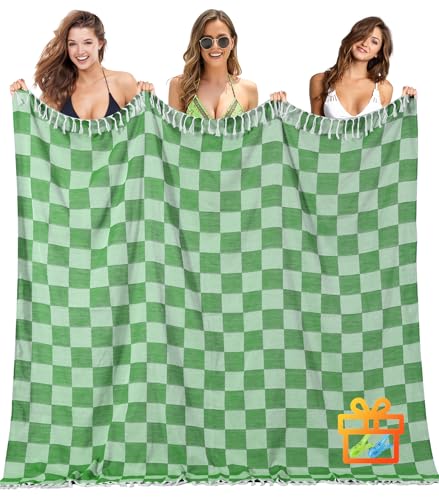 Antfuny Giant Beach Towel Blanket Autumn Outing Stuff for Women & Men Road Trip Camping Gear Ship Cruise Gear Must Haves Extra Large XXL Teal Plain Pattern Airplane Accessories Travel Gadgets - color: Xxl Teal Plain(208cm*225cm), size: XX-Large