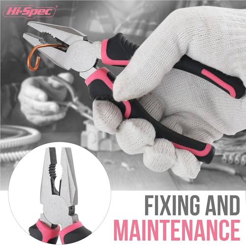 Hi-Spec Mini Tool Kit: Pink Basic Tool Box for College/Dorm, Home & Office DIY. Household Basic Repairs in a Portable Case - color: Pale Pink