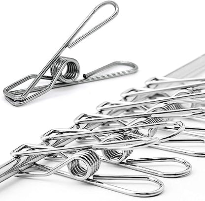 50 Pack Clothes Pins for Hanging Clothes, Stainless Steel ClothesPins Heavy Duty Outdoor Wire Clothes Pins Large Laundry Pins Metal Clips, 2.36inch/6cm
