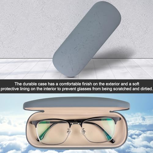 Joyberg Glasses Case, 2 Pack Eyeglass Case with Cleaning Cloth, Glasses Case Hard Shell Fits Most Glasses - color: Gray