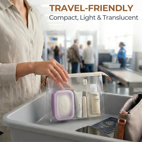 AIMAIAIMAI Enhanced Leak Proof Travel Soap Container, Compact Silicone Travel Soap Holder with Drainage Pad, Great for Camping, Gym and Business Trip (Purple) - color: Purple