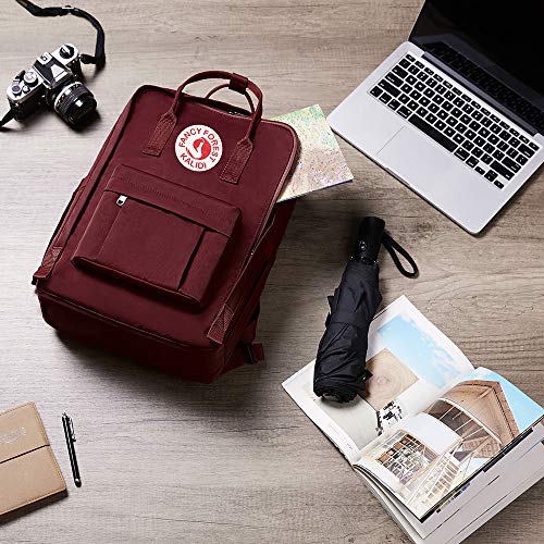 KALIDI Casual Laptop Backpack 15 Inches Classic Camping Rucksack Travel Outdoor Square Daypack College Hiking Gym Bag, Burgundy - color: Burgundy