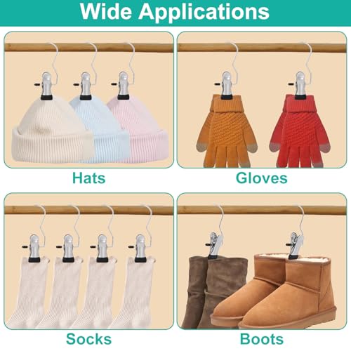 22PCS Boot Hanger Clips, Laundry Clothes Hanging Hooks for Closet Organizers and Storage, Legging Yoga Pants Clamps for Boot Pants Jeans Hats Towel Doll