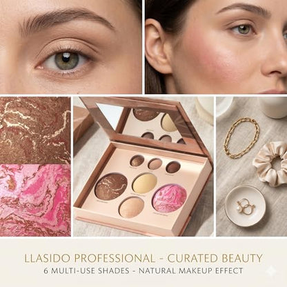 Best Baked Face Palette for Mature Skin – Includes Bronzer, Blush, Highlighter & Eyeshadows – Smooth Velvet Texture, Vegan & Cruelty-Free, Travel-Friendly Makeup Kit