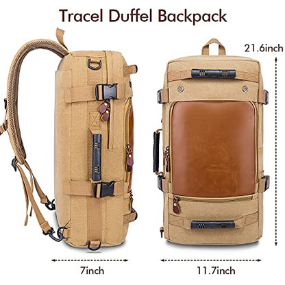 KAKA Wear-resistant Durable Backpack,Duffle Bag Travel Carry On Backpack - color: Khaki(weekender)