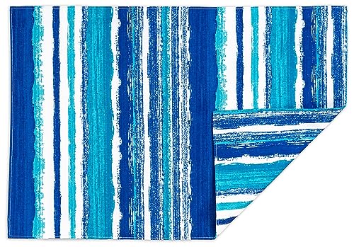 YiHomer Indoor Outdoor Tabletop for Spring Summer Decorations, Picnics and Dinner Parties - Stain and Water Resistant, Reversible Placemat Set, 13 x 19, Crayon Art (Ocean) - size: 13" x 19" (Placemats, Set of 6)