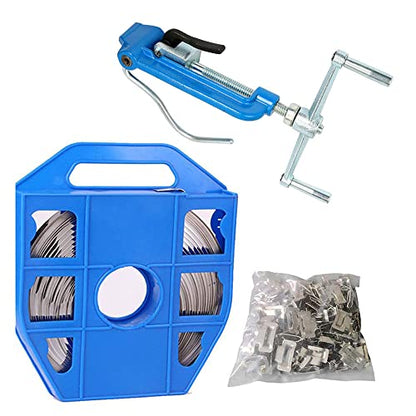 Manual Spin Steel Packaging Strapping Tensioner Banding Tool, 100 Feet 3/4" Width 304 Stainless Steel Band Coil, 100pcs 3/4" Width Ear-Lokt Buckles, Complete Strapping Set - style: Manual Spin Tensioner Strapping Set