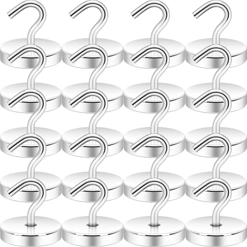 Neosmuk Magnetic Hooks, Cruise Ship Essentials, 120lb+ Heavy Duty Magnetic Hooks for Cruise Cabins, Refrigerator, Grill, Hanging, and Travel | Extra Strong Must-Haves Magnet Hook,Silver,Pack of 20 - color: Silver, size: 130lb