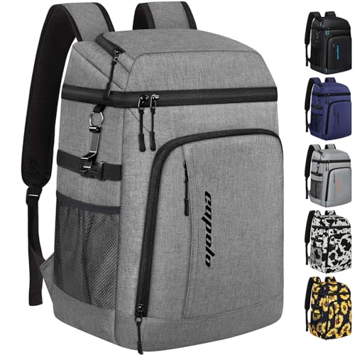 Capolo Cooler Backpack Insulated Leak Proof 36/45 Cans, Soft Camping Bacpack Cooler Thermal Bag Ice Chest, Portable Waterproof Travel Cooler Bag for Lunch Beach Picnic Shopping - color: Gray, size: 36 Cans