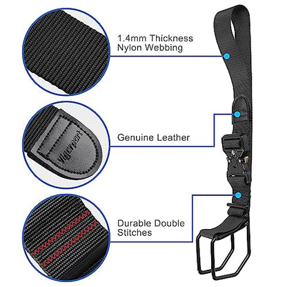 Vigorport Luggage Hook Strap, J Hook for Add a Bag Luggage, Multi Adjustment Bag Strap Hook with Hands Free (Large Size/Metal Buckle) - size: Large size/Metal buckle