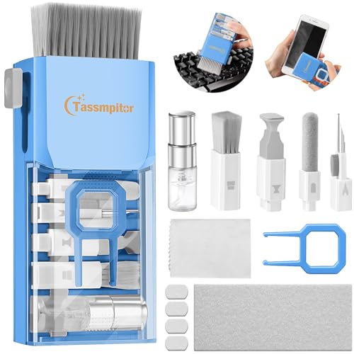 Tassmpitor Laptop Cleaning Kit, All in 1 Keyboard Cleaning kit for MacBook iPad iPhone, Compact Keyboard Cleaner with Brush and Spray for Tablet, Airpods, Earbud, Computer Screen, PC Monitor, SkyBlue - color: Sky Blue