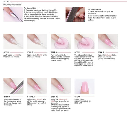 AzureBeauty Dip Powder Nail Kit with Electric Nail Drill, 24 Colors Nude Pink Glitter Nail Powder Starter Kit with Dip Liquids Base Top Coat Activator Portable Manicure French Nail Art Essential Set - color: Nude Pink Glitter