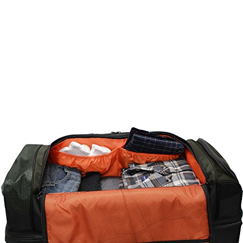 Pathfinder Gear 22 Inch Rolling Drop Bottom Duffel, Olive, One Size - color: Olive