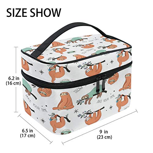 Makeup Bag Radio Sloth Travel Cosmetic Bags Organizer Train Case Toiletry Make Up Pouch - color: color11
