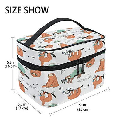 Makeup Bag Radio Sloth Travel Cosmetic Bags Organizer Train Case Toiletry Make Up Pouch - color: color11