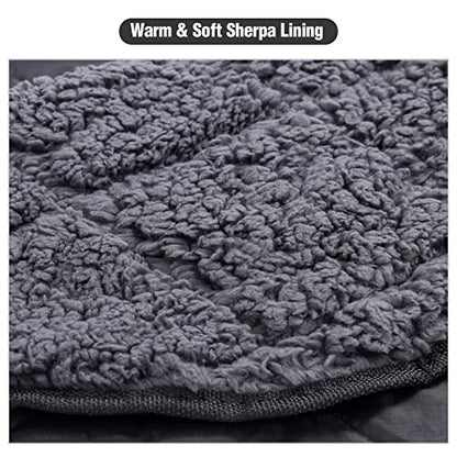 REDCAMP Waterproof Stadium Blanket with Sherpa Lining, Cold Weather Car Blanket Windproof for Outdoor Camping, Machine Washable (50"x 59") - color: 50"x 59" Black