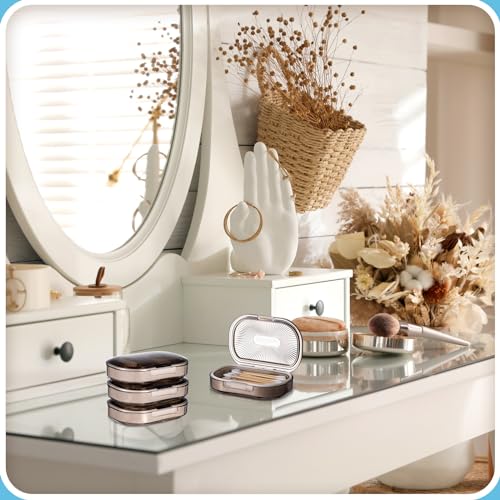 Kigley 4 Pcs Hair Tie Container Small Portable Travel Cotton Swab Holder Flosser Dispenser with Lid Plastic Box Beads Storage Containers for Small Items, 3.94 x 2.76 Inch (Gray) - color: Gray