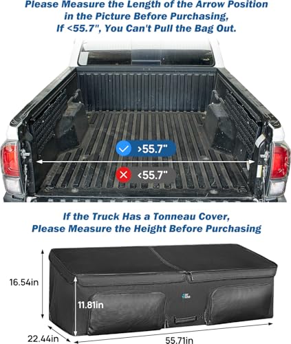 JOYTUTUS Truck Bed Cargo Box Organizer for Pickup, Truck Bed Cargo Bag, Storage Organizer Carrier Accessories for Groceries, Golf, Easily Slide in and Out, Easy Access