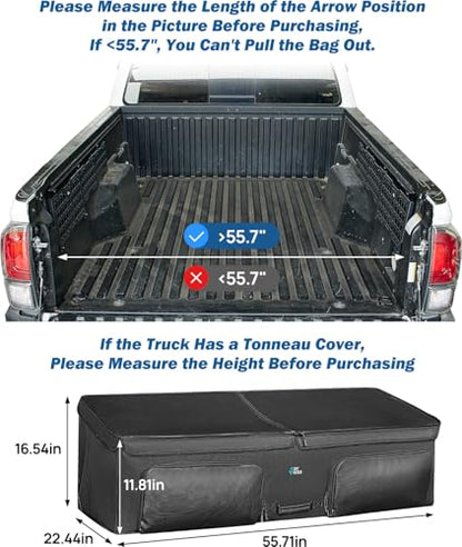 JOYTUTUS Truck Bed Cargo Box Organizer for Pickup, Truck Bed Cargo Bag, Storage Organizer Carrier Accessories for Groceries, Golf, Easily Slide in and Out, Easy Access