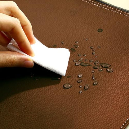 PU Leather A4 File Folder Zipper Document Holder Envelope Folder Case for Receipt Contract (Brown) - color: Brown