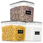 PANTRYSTAR Medium Food Storage Containers with Lids Airtight 3.6L /121.7Oz, for Flour, Sugar, Baking Supply, 3PCS BPA Free Plastic Canisters for Kitchen Pantry Organization - size: 3.6 L