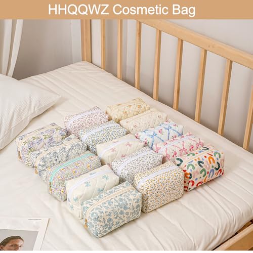 Makeup Travel Cosmetic Bag, Two Pack: Pink+Blue Floral, Zipper Closure, Durable Polyester, Perfect for Toiletry, Makeup, Travel - color: Two Pack: (Pink+Blue Floral)