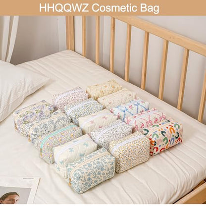 Makeup Travel Cosmetic Bag, Two Pack: Pink+Blue Floral, Zipper Closure, Durable Polyester, Perfect for Toiletry, Makeup, Travel - color: Two Pack: (Pink+Blue Floral)