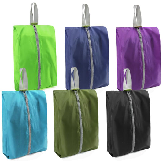 BeeGreen Colorful Dance Shoe Organizer Bags - 6 Pack with Zipper Closure and Handle, Portable Nylon Shoe Bags for Storage, Men's and Women's Travel Gifts - style: Black, Dark Green, Purple, Lake Blue, Fruit Green, Navy