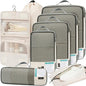 BAGAIL 4 Set/6 Set/8 Set Compression Packing Cubes Travel Accessories Expandable Packing Organizers (Half Mesh, 8-Beige) - color: 8-Beige, style: Half Mesh