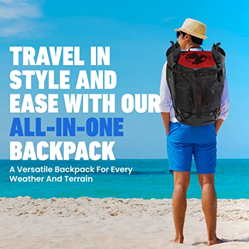 AKONA Globetrotter All-in-One Carry-On Backpack - color: Red
