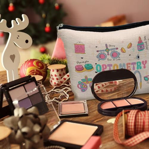 Optometry Gifts, Doctor Nurse Makeup Bag for Purse, Ophthalmology Gifts Cosmetic Bag Travel Toiletry Bag for Women, Eye Optometrist Gifts Zipper Makeup Pouch - color: profession makeup bag-optometry