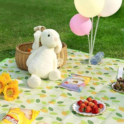 80" x 120" Sandproof Waterproof Picnic Blanket, Beach Mat for Outdoor Camping Hiking Park, Portable with Tote Bag, Non-Stick Sand & Grass, Foldable for Indoor Outdoor Use (Green Leaf)