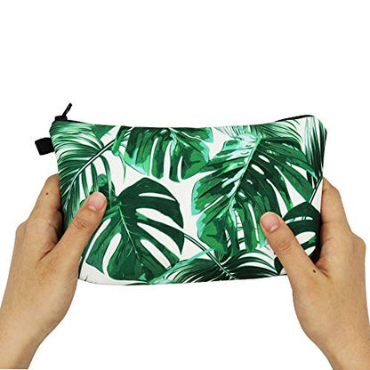 Cute Travel Makeup Bag Cosmetic Bag Small Pouch Gift for Women (Leaves) - color: Leaves