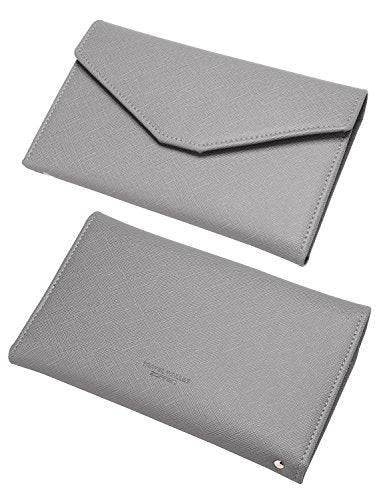 ZOPPEN Mulit-purpose Rfid Blocking Passport Holder Travel Wallet (Ver.4) Passport and Vaccine Card Holder ComboTri-fold Document Organizer Travel Essentials - color: #13 Gray