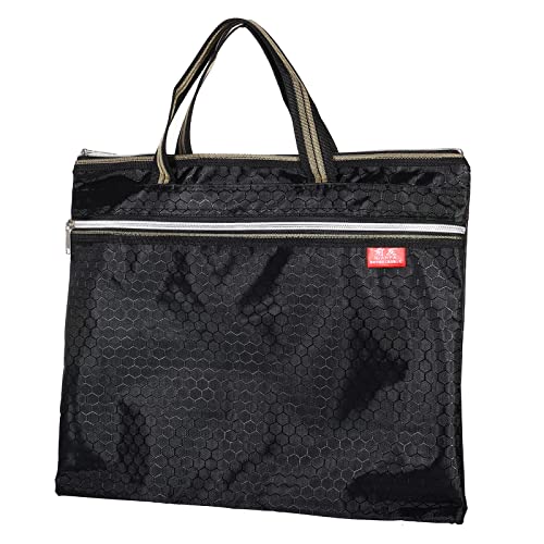 PATIKIL Waterproof Zipper File Bag, Documents Books Tools Storage Zip Pouch for Office Travel, Black - color: Black