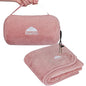 BlueHills Travel Blanket Pillow Rolled Premium Soft Plush Airplane Throw Traveling Gifts Compact in a Bag 70 X 48 inches Long Plane Flight Portable Lightweight Pink R02 - color: R02-pink