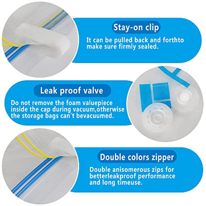 HIBAG Vacuum Storage Bags, 30-Pack Space Saver Vacuum Storage Bags, Vacuum Seal Bags for Clothing, Clothes, Comforters and Blankets (30C) - size: 30-COMBO
