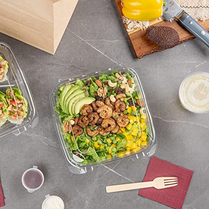 Restaurantware Thermo Tek 45.7 Ounce Clamshell Containers 100 Anti-Fog To Go Food Containers - Freezable Rectangle Clear Plastic Food Packaging Containers Disposable - size: 46 oz