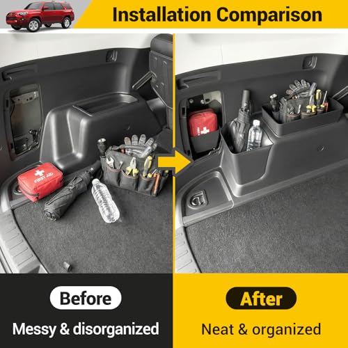 Rear Trunk Organizer for 2010-2024 Toyota 4Runner 5-Seat 2nd Row Accessories, Storage Bin Trunk Side Storage Box Cargo Tray for 10-24 4 Runner(4Pcs Trunk Organizer,Not for 7-Seat) - color: 10-24 4Runner 5-Seat(4pcs)
