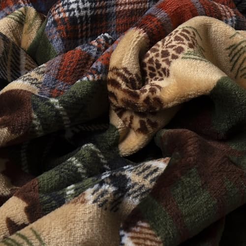 Carstens, Inc. Travel Blanket, Premium Compact 2-in-1 Airplane Blanket/Pillow, Tree Plaid Rustic - color: Tree Plaid Rustic