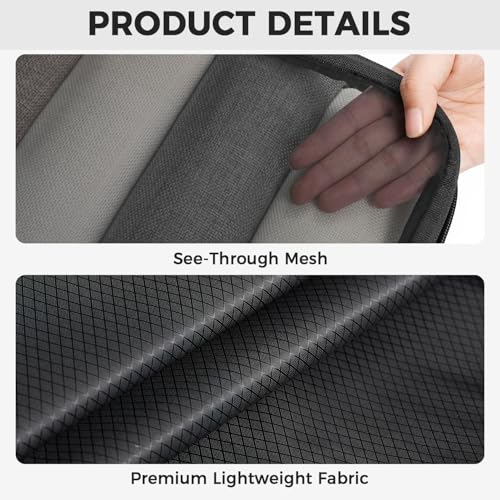 BAGAIL 6 Set Ultralight Compression Packing Cubes Packing Organizer for Travel Accessories Luggage Suitcase Backpack - color: Jet Black40D, style: Mesh Pattern