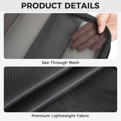 BAGAIL 6 Set Ultralight Compression Packing Cubes Packing Organizer for Travel Accessories Luggage Suitcase Backpack - color: Jet Black40D, style: Mesh Pattern