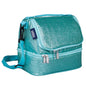 Wildkin Kids Two Compartment Insulated Lunch Bag – Keeps Food Hot or Cold, Easy-Clean Lining, Leak-Resistant & BPA-Free – Boys & Girls, Ideal for School, Travel & Daycare – Blue Glitter - color: Blue Glitter