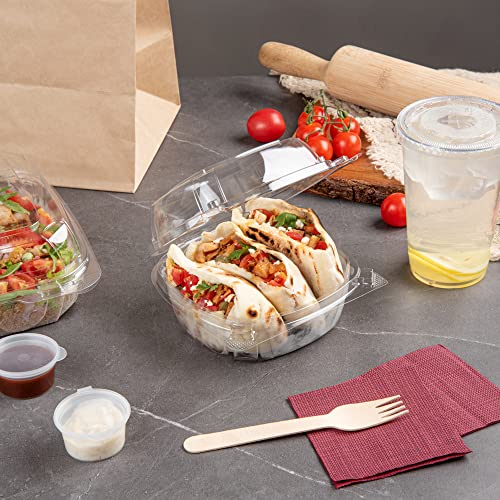 Restaurantware Thermo Tek 18.6 Ounce Clamshell Containers 100 Anti-Fog To Go Food Containers - Freezable Rectangle Clear Plastic Food Packaging Containers Disposable - size: 19 oz