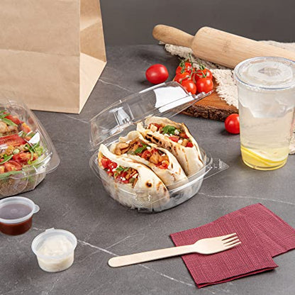 Restaurantware Thermo Tek 18.6 Ounce Clamshell Containers 100 Anti-Fog To Go Food Containers - Freezable Rectangle Clear Plastic Food Packaging Containers Disposable - size: 19 oz
