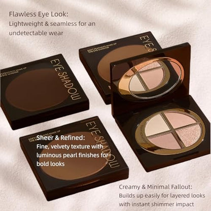 4-in-1 Glow Palette: Highlighter, Contour, Matte Eyeshadow & Bronzer for Cheeks & Eyes | Glow Wardrobe & Makeup Palette | Versatile Face & Eye Cosmetics